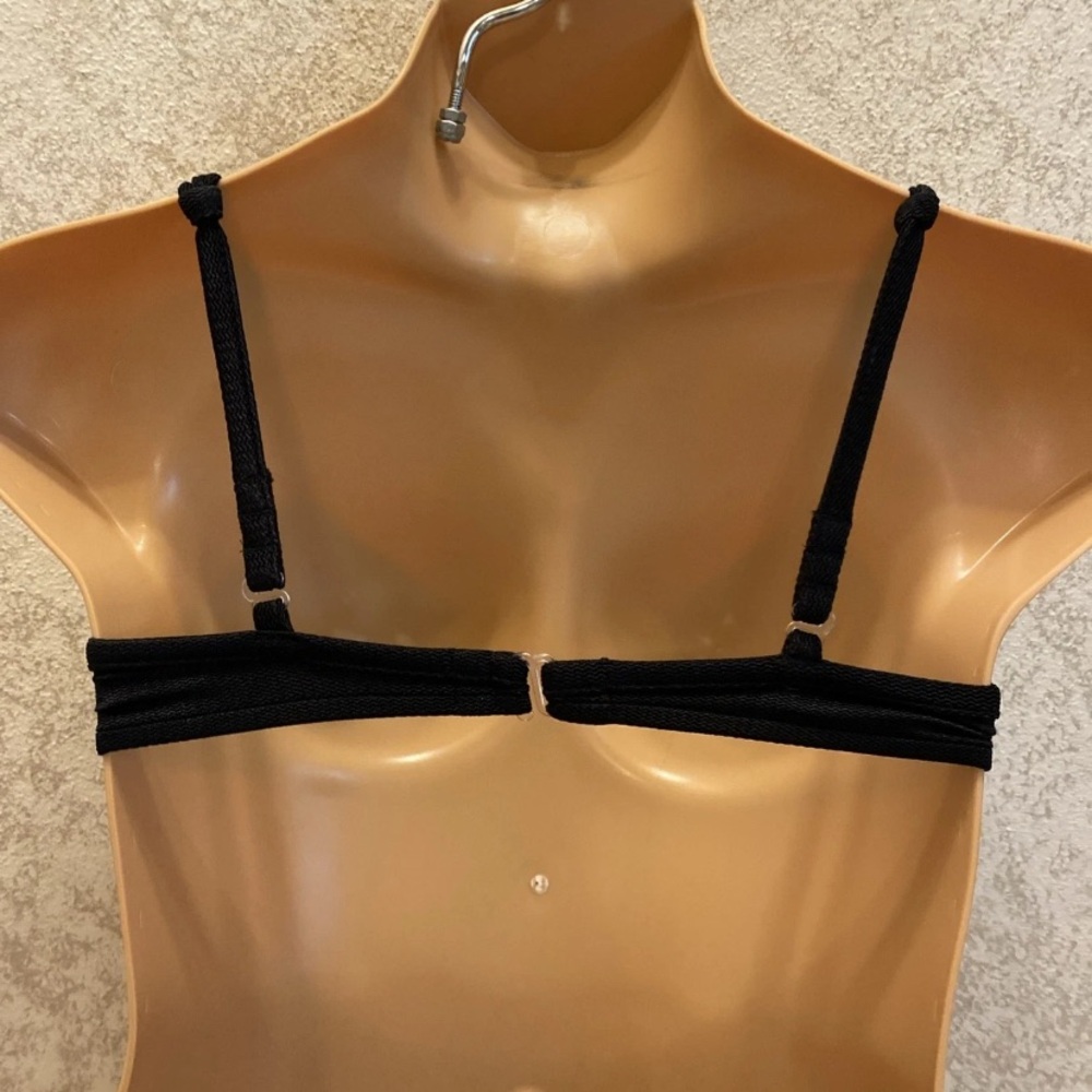 Elegant Black Tie-Front Bikini Top - Picture 9 of 15